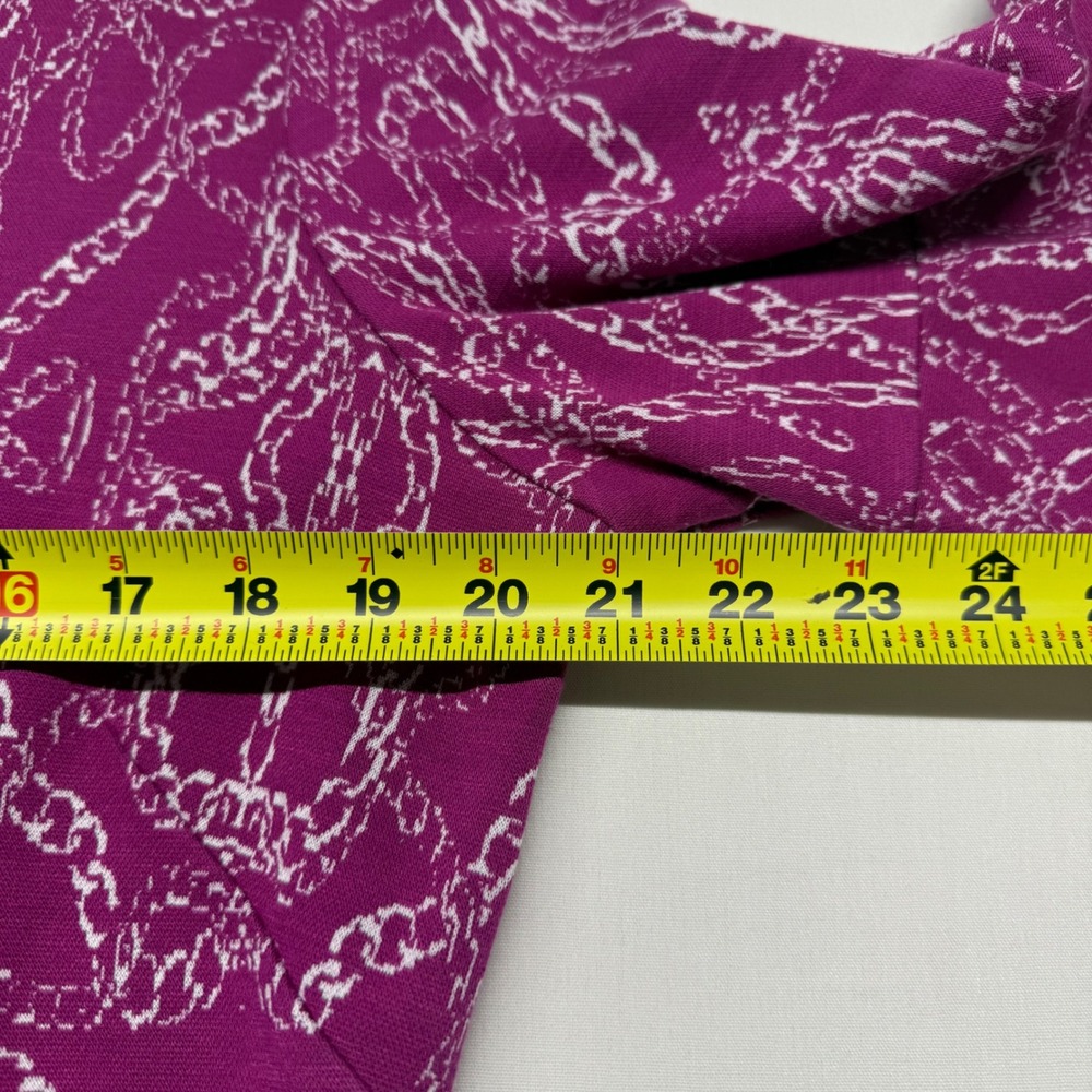 Tyler Boe Dress XL Magenta Paisley Jacquard Knit Bell Sleeve Shift - Picture 9 of 9